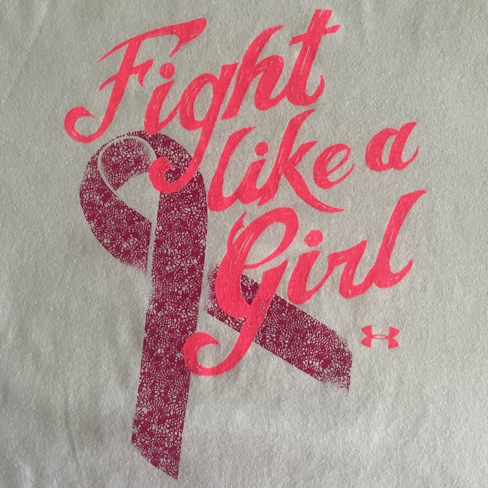 Under Armour White and Pink Short Sleeve Tee